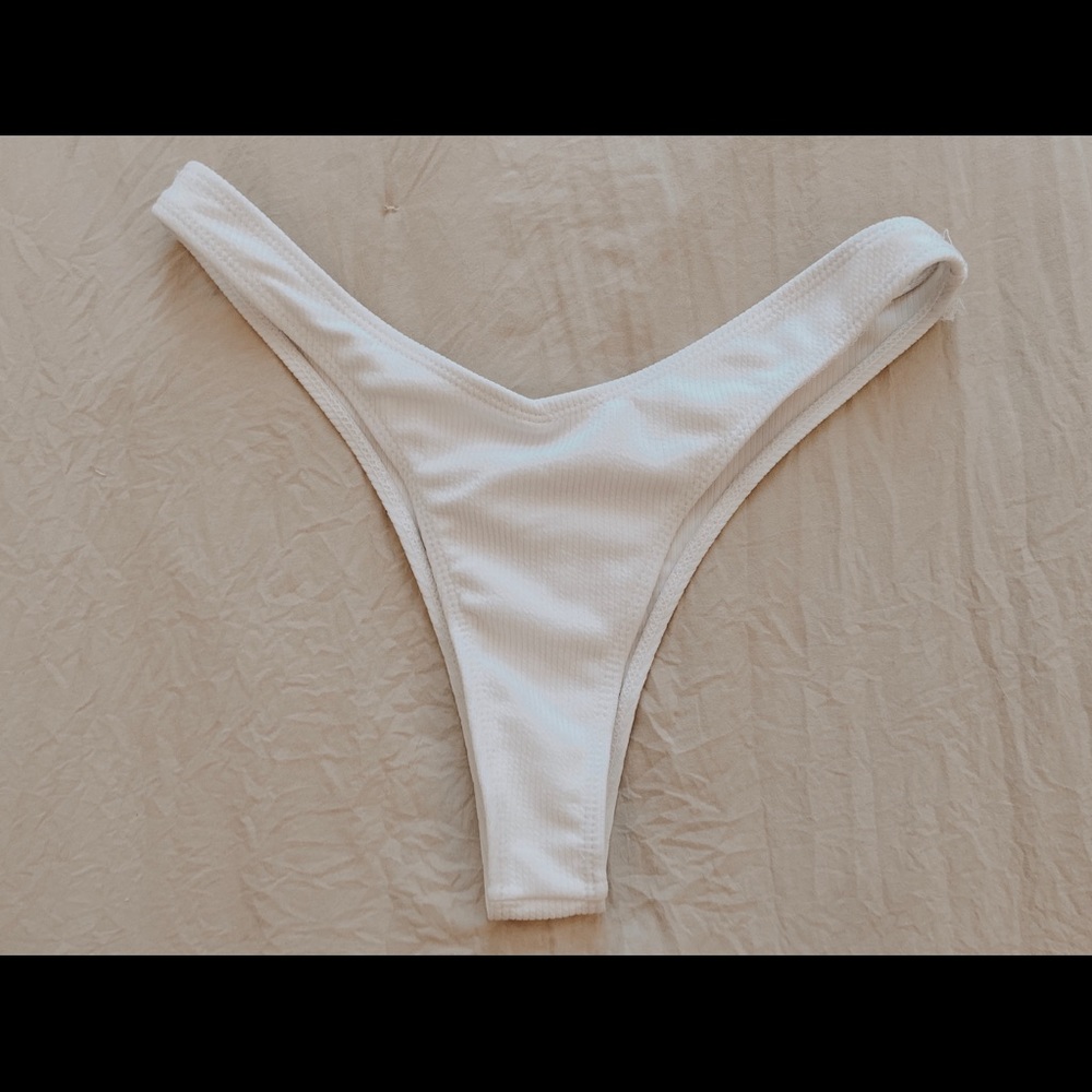 White thong bikini bottoms